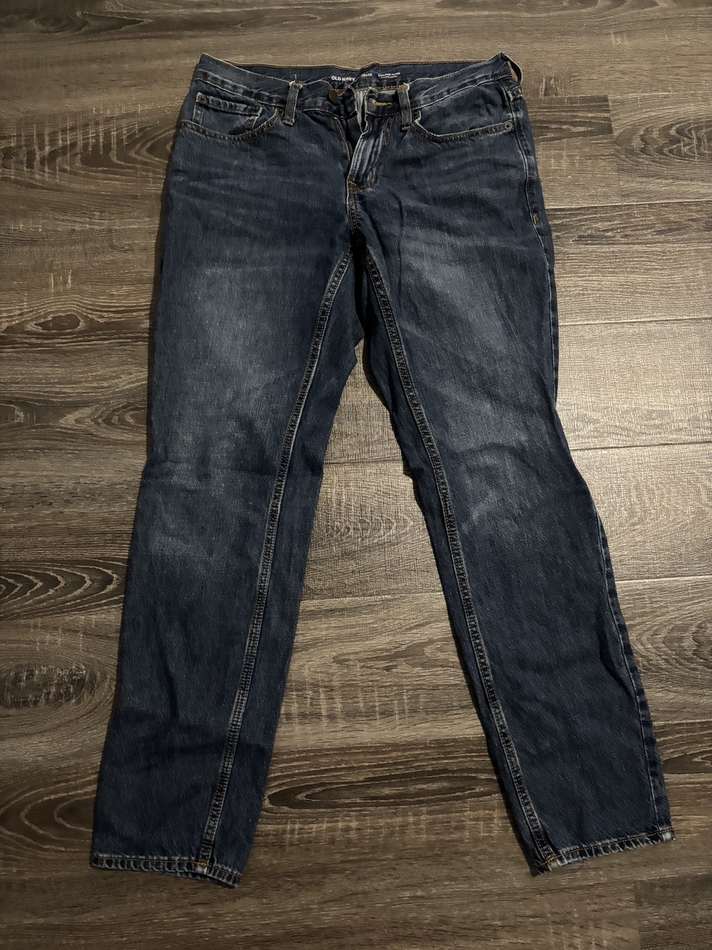 Classic Men's Dark Wash Blue Jeans